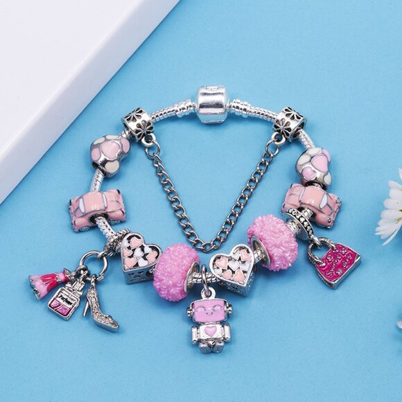 925 Fresh Dress Themed Decorative Pendant Bracelet - Picture 3 of 5